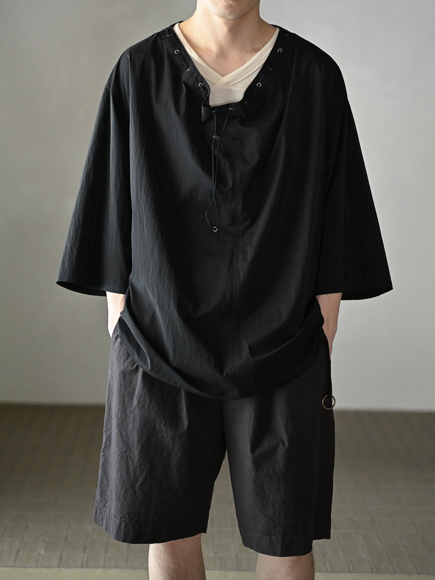 barbell object / smock ts -BLACK