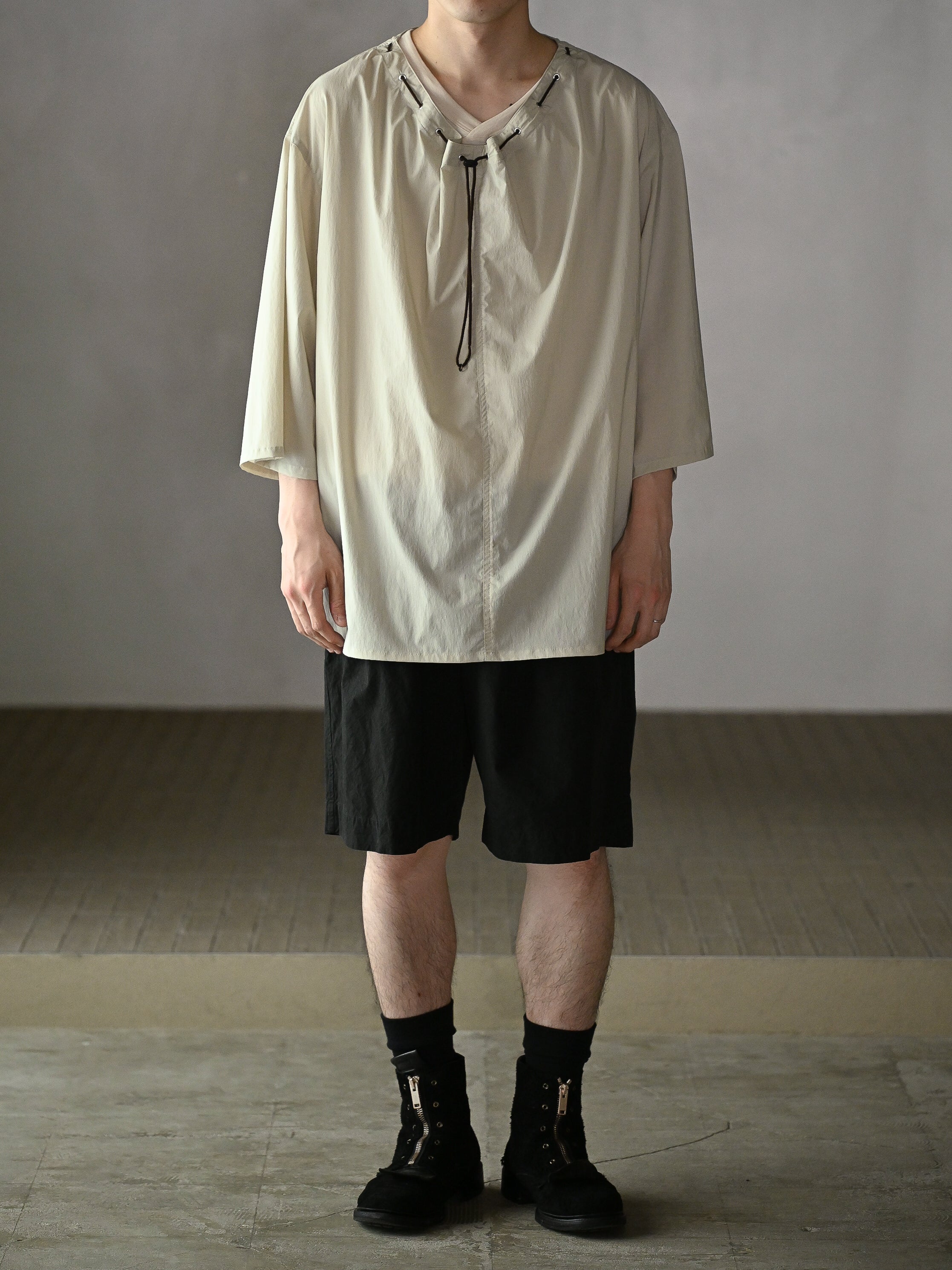 barbell object / smock ts -BEIGE
