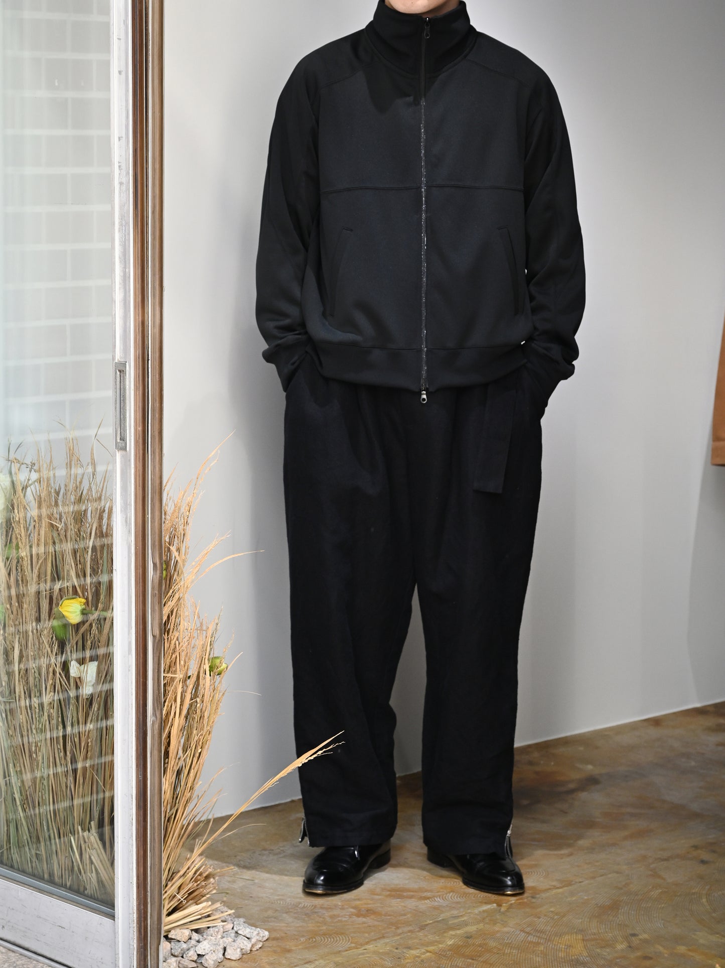 ANCELLM / DRIVERS TRACK JACKET - BLACK