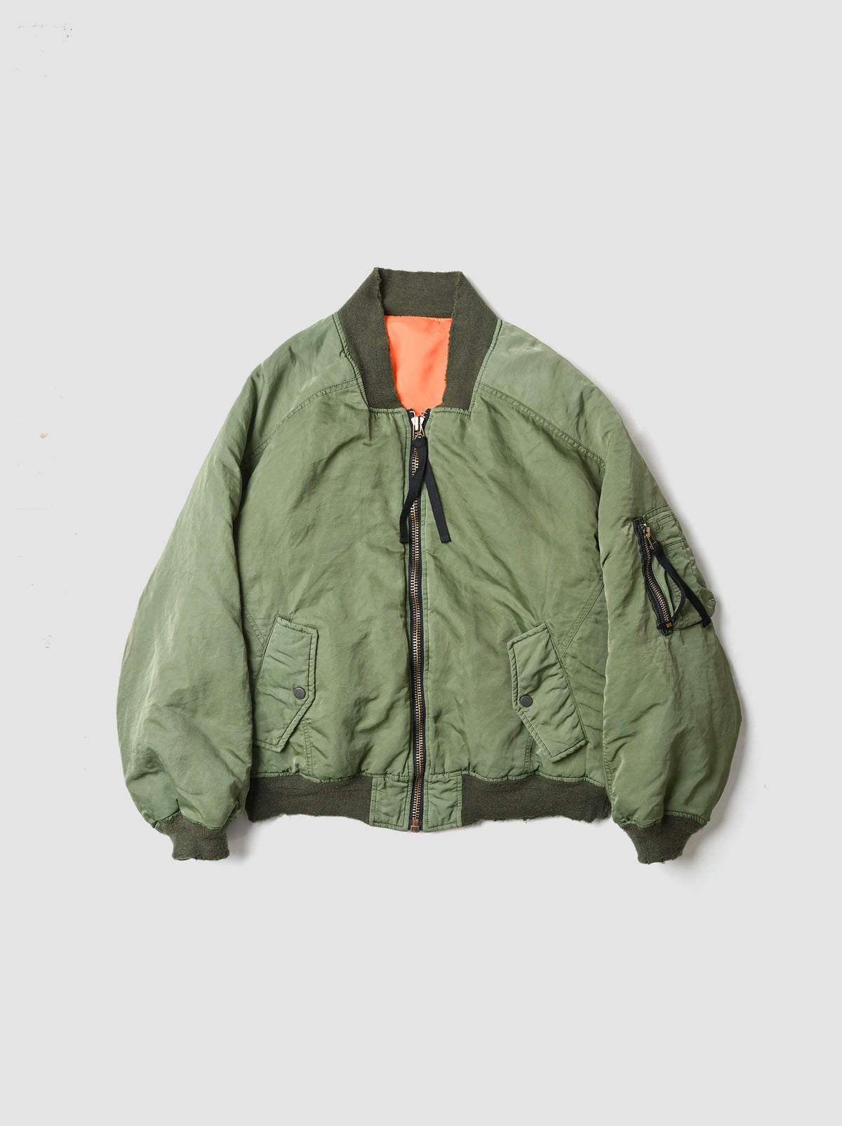 ANCELLM / AGING BOMBER JACKET -KHAKI