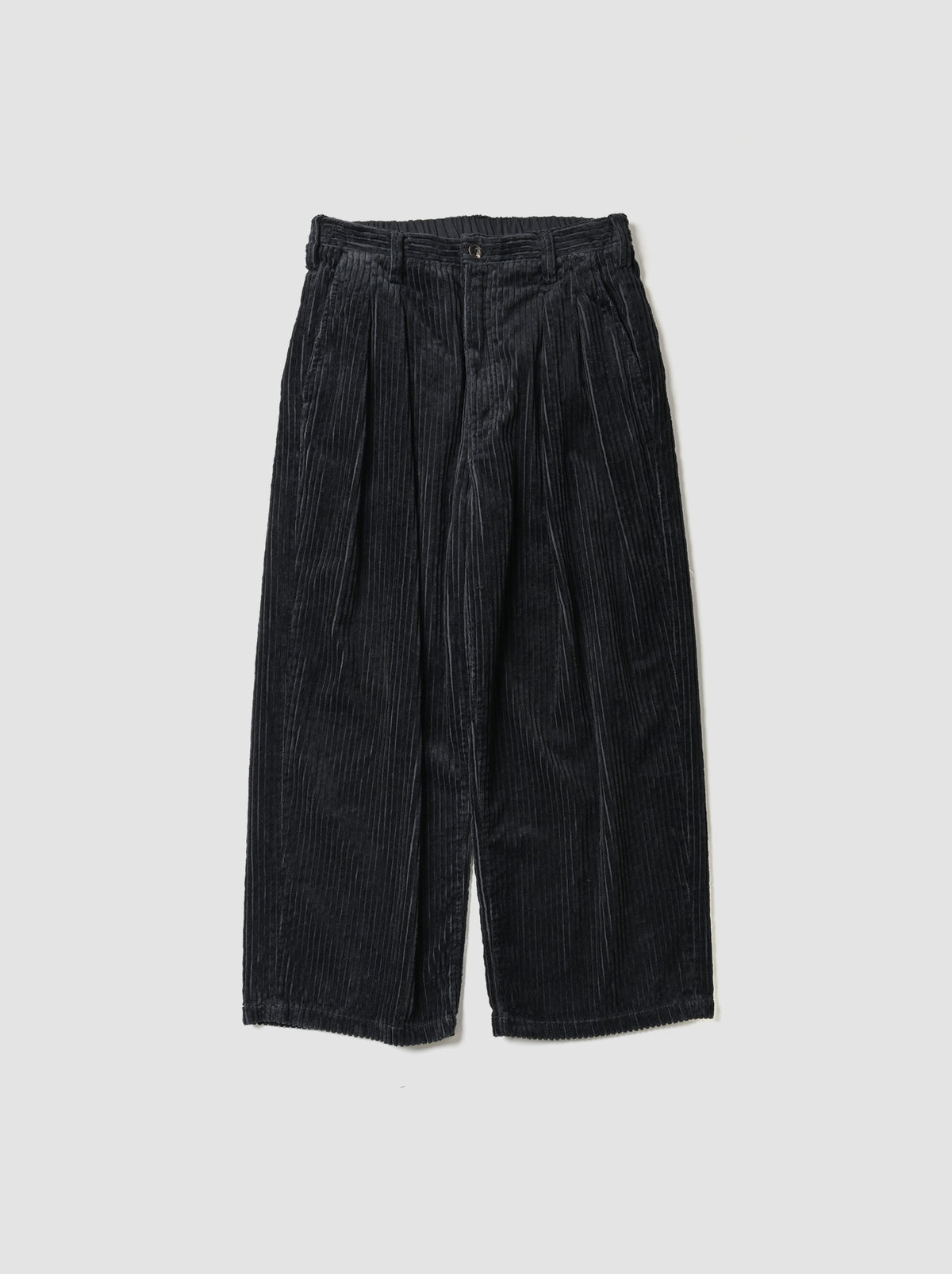 ANCELLM / CORDUROY WIDE SLACKS -BLACK