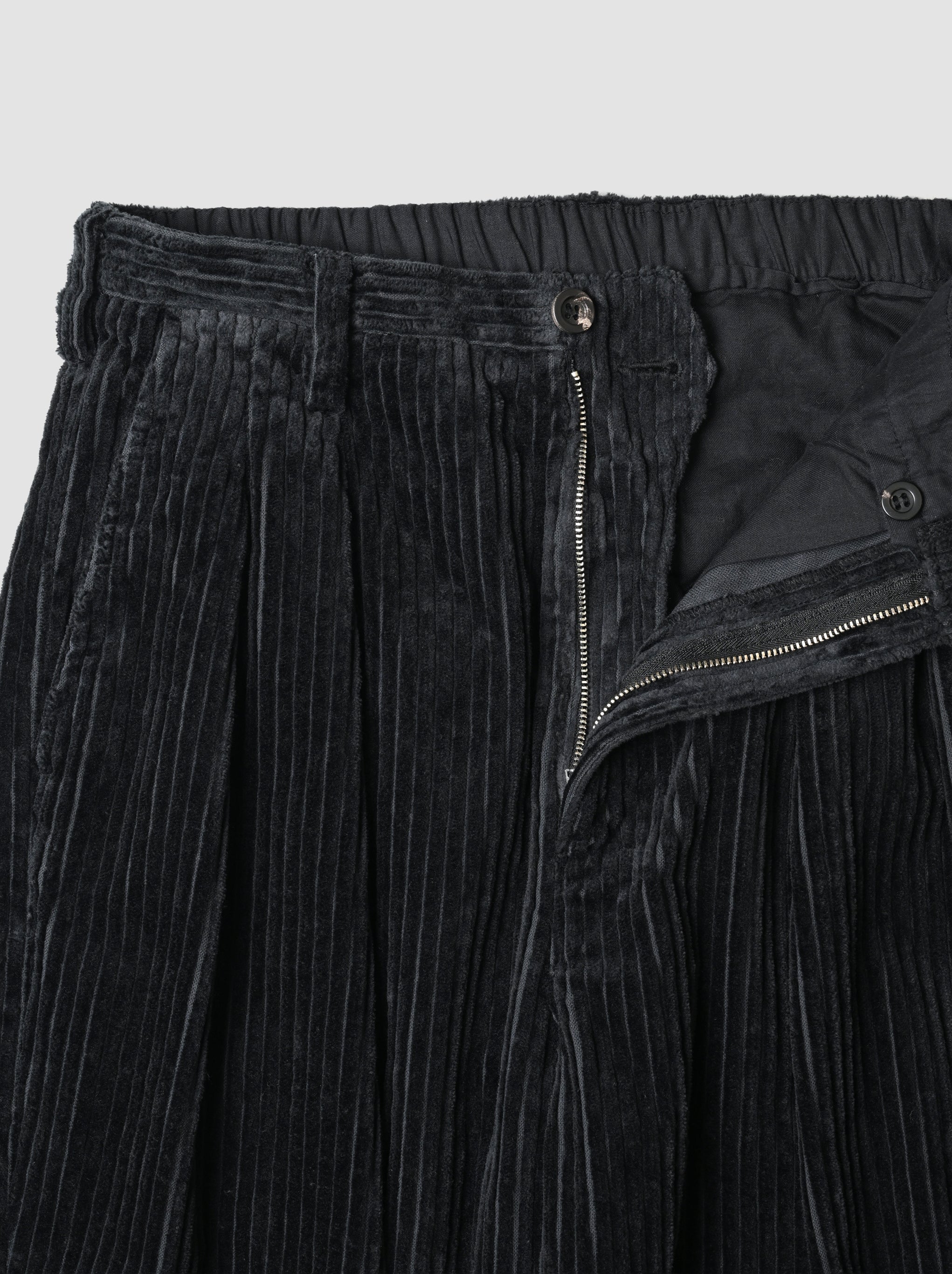 ANCELLM / CORDUROY WIDE SLACKS -BLACK