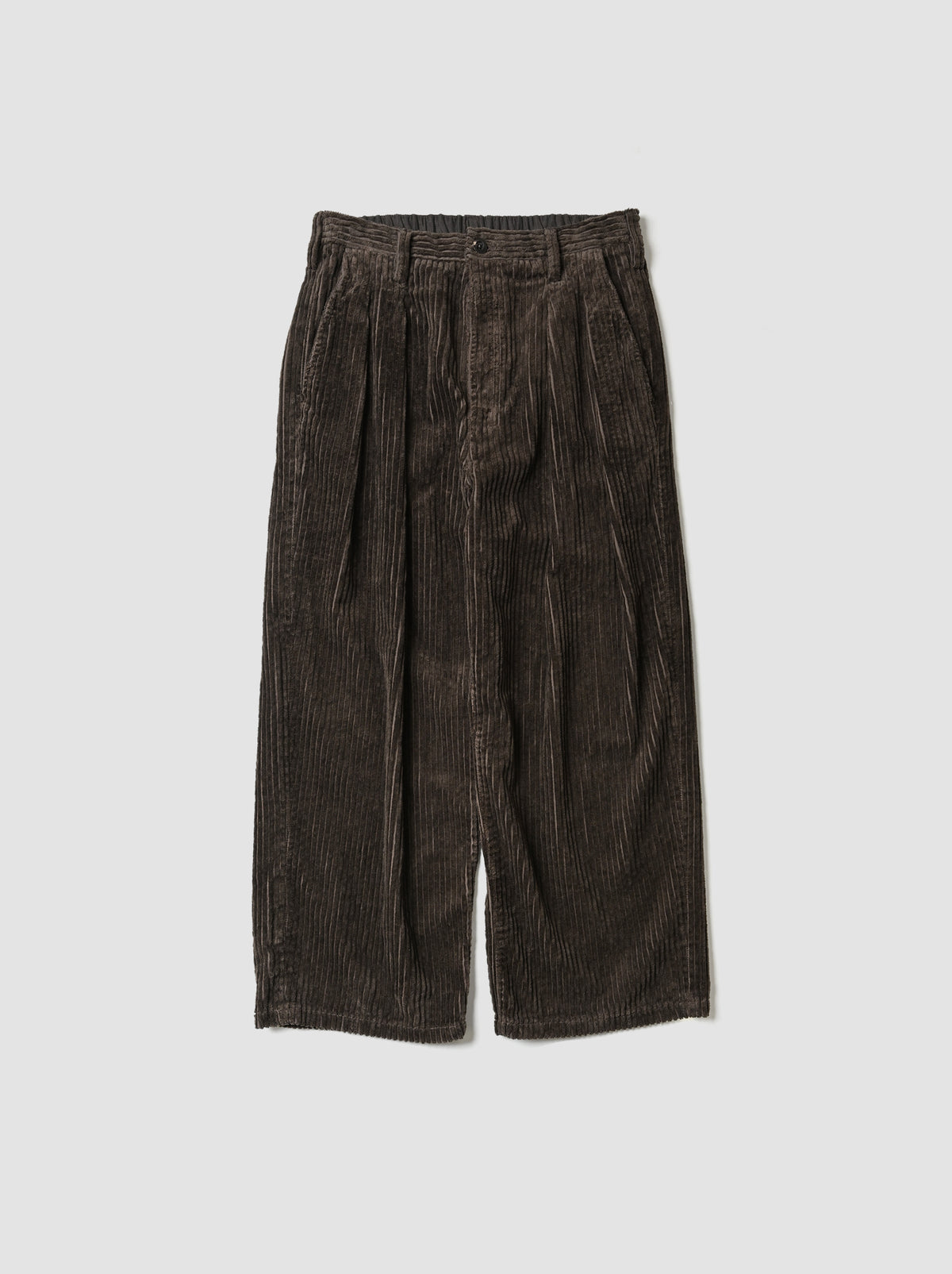 ANCELLM / CORDUROY WIDE SLACKS -BROWN
