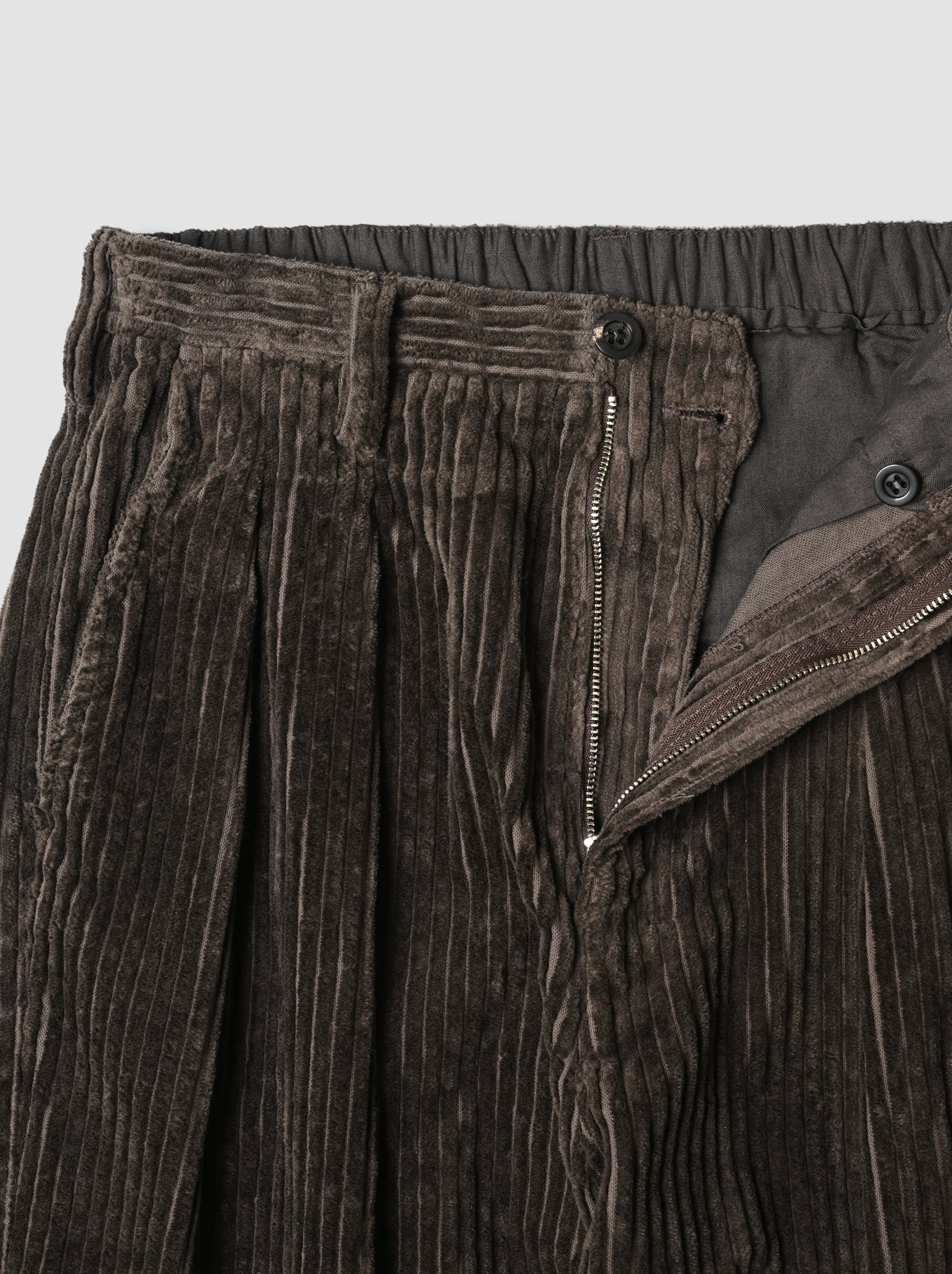 ANCELLM / CORDUROY WIDE SLACKS -BROWN