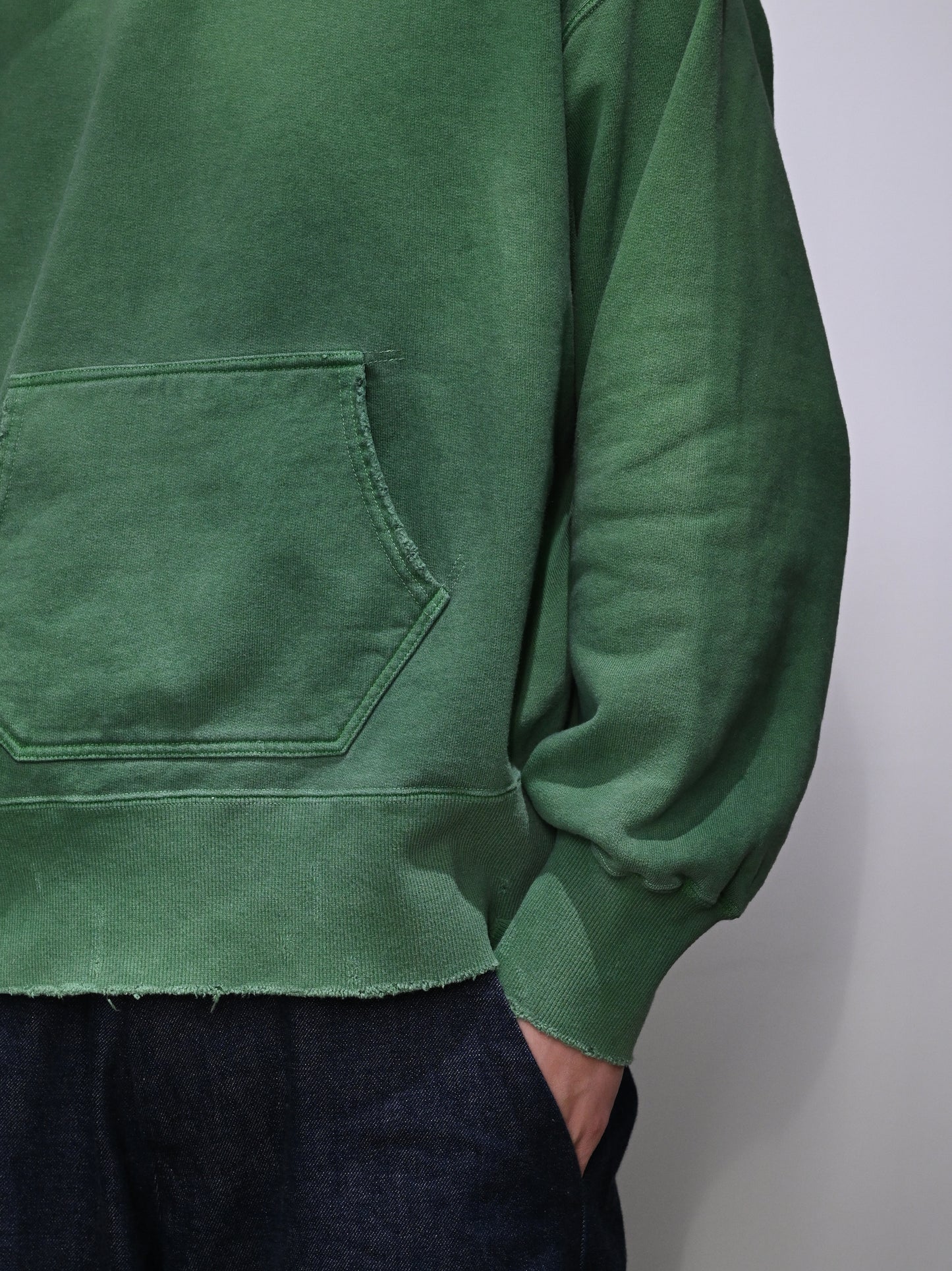 ANCELLM / DAMAGE HOODIE -GREEN