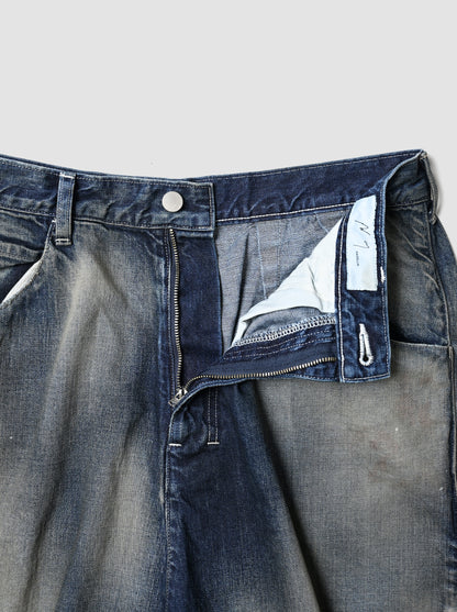 ANCELLM / DENIM PAINTER SHORTS -INDIGO
