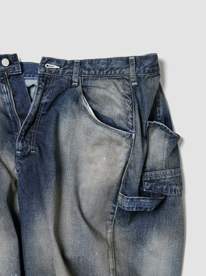 ANCELLM / DENIM PAINTER SHORTS -INDIGO