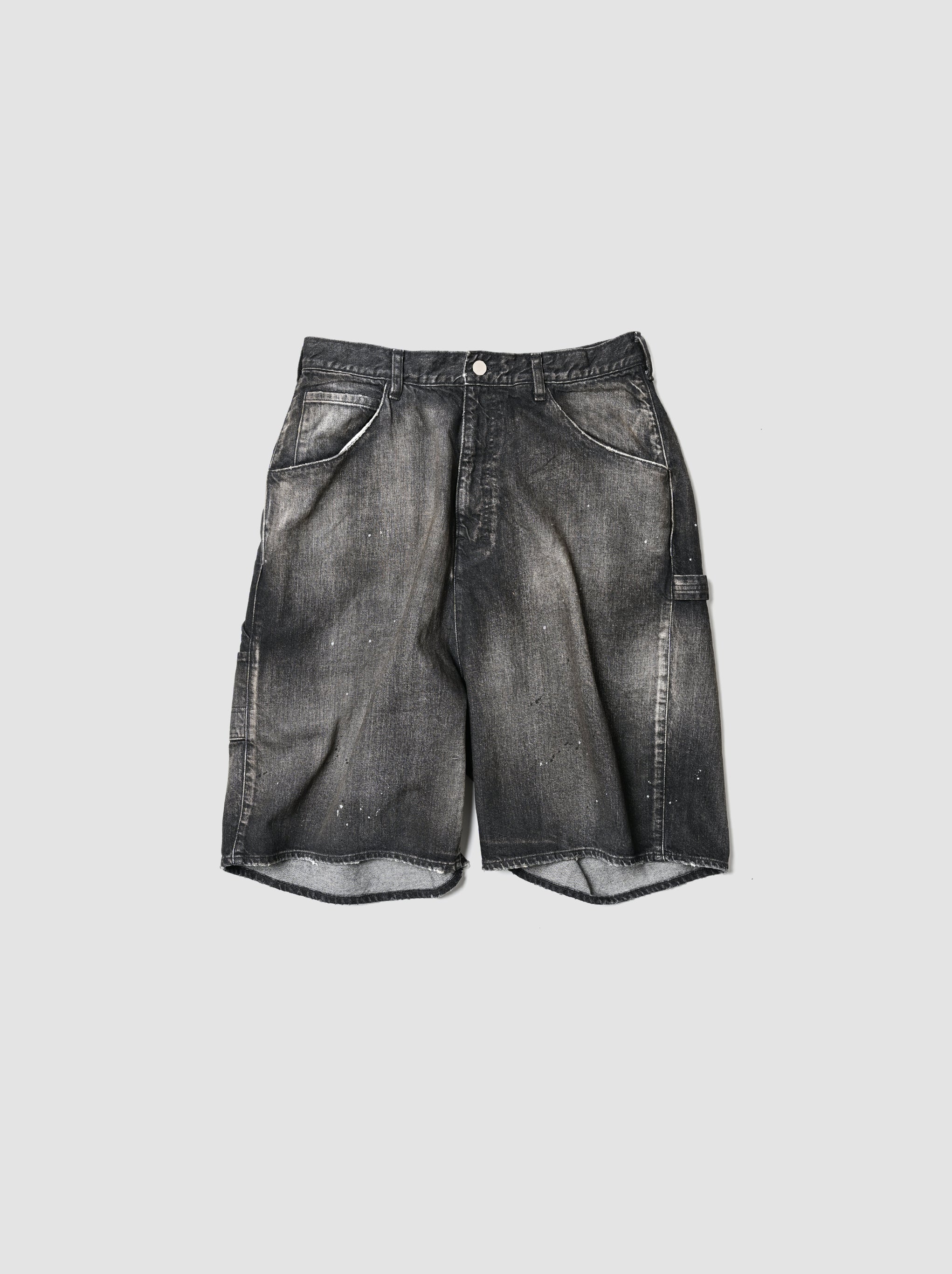 ANCELLM / DENIM PAINTER SHORTS -BLACK – and father
