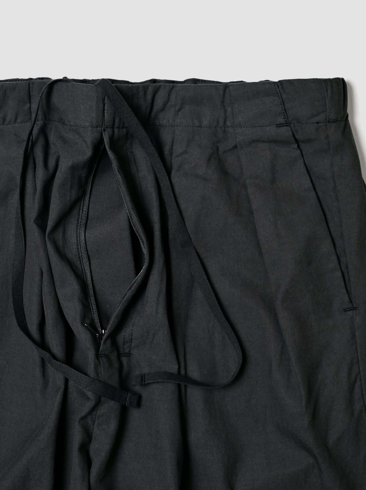 ANCELLM / L/C TUCK EASY PANTS -BLACK