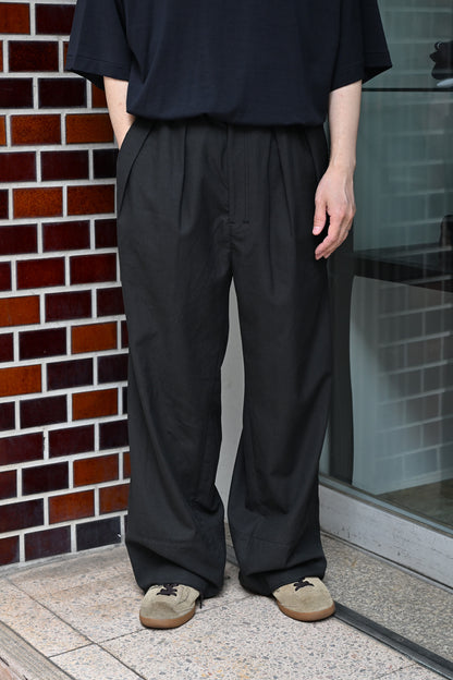 ANCELLM / L/C TUCK EASY PANTS -BLACK