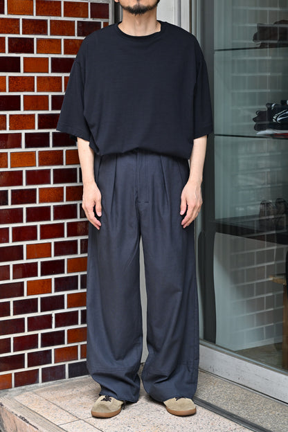 ANCELLM / L/C TUCK EASY PANTS -NAVY
