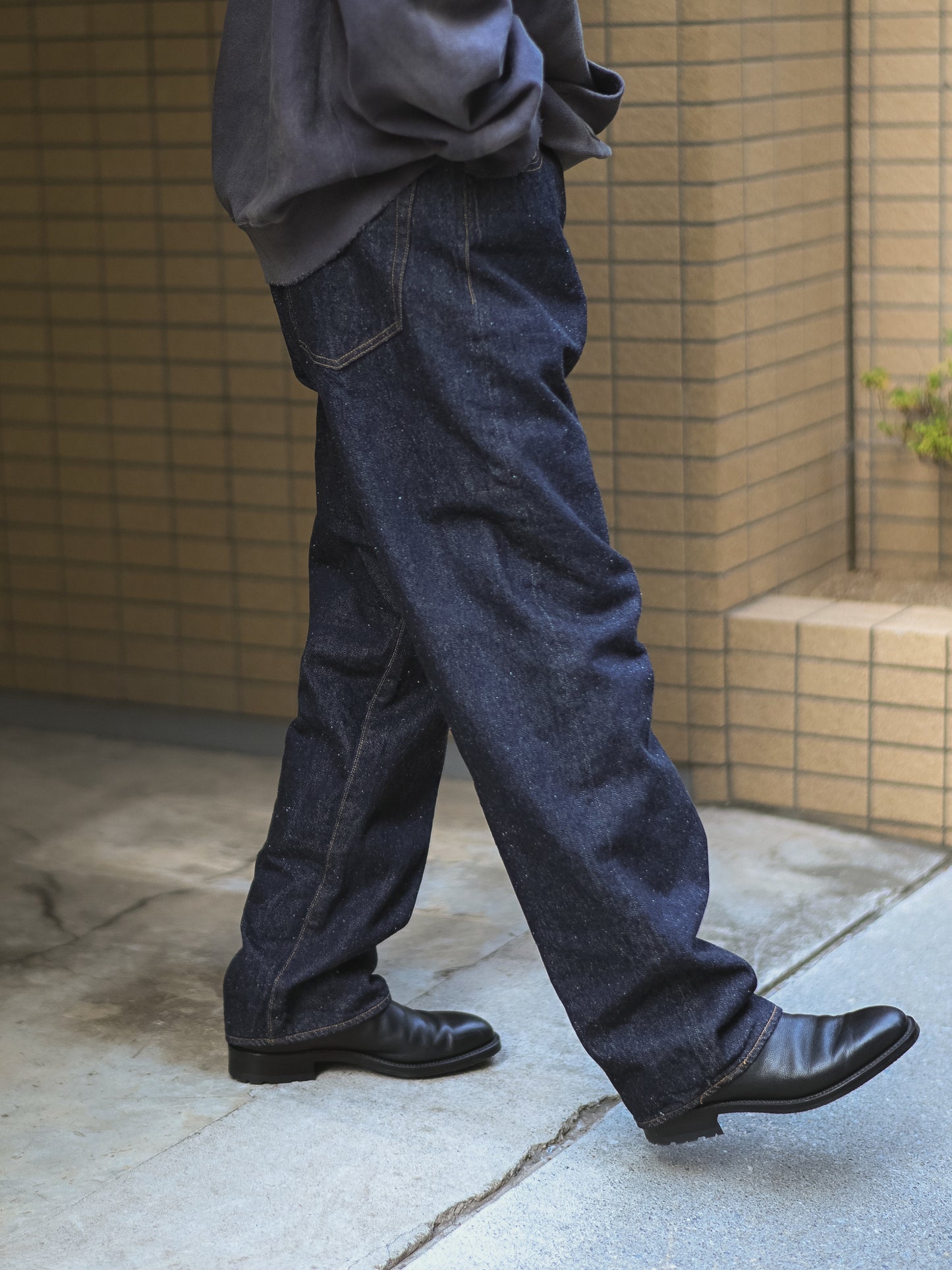 KAPTAIN SUNSHINE / 5P Zipper Front Denim Pants -INDIGO ONEWASH