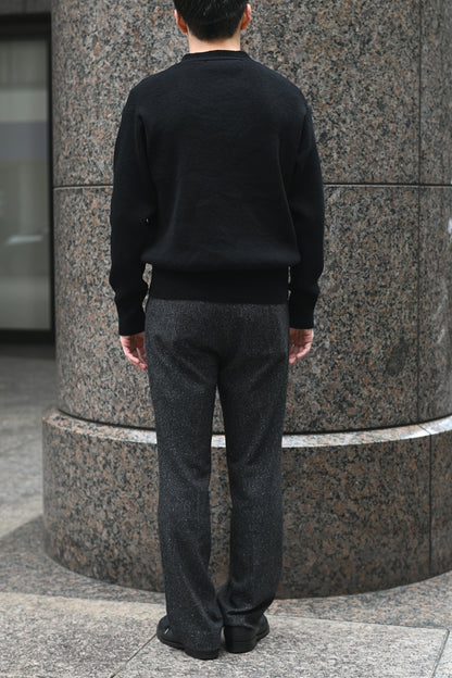 Slopeslow / cross V neck sweater -BLACK