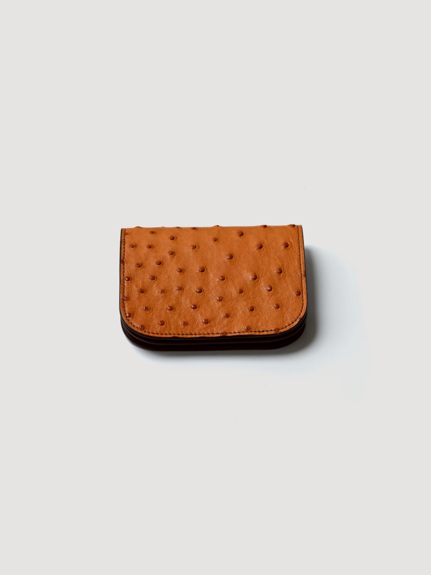 BISOWN / BOAT WALLET OSTRICH -CHESNUT