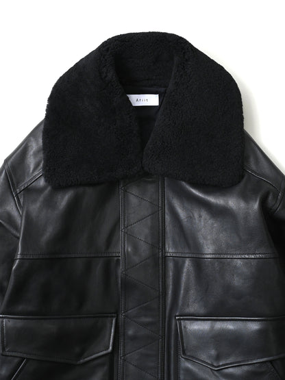 Afiit / LEATHER JACKET -BLACK