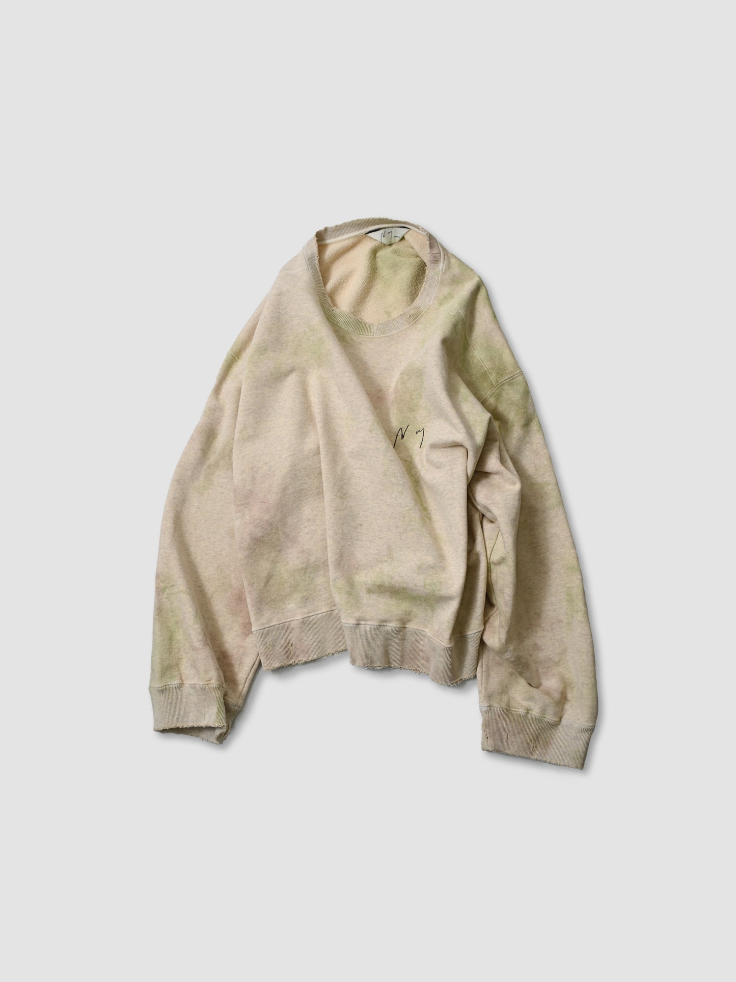 ANCELLM / MARBLING SWEAT SHIRT - GREEN