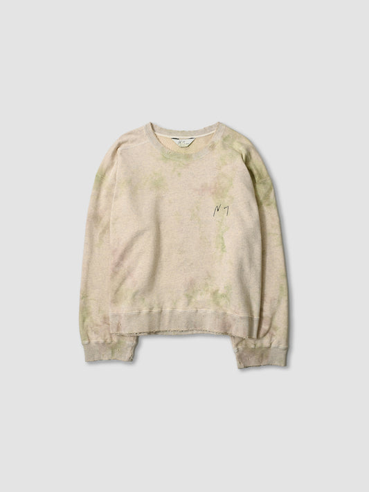 ANCELLM / MARBLING SWEAT SHIRT - GREEN