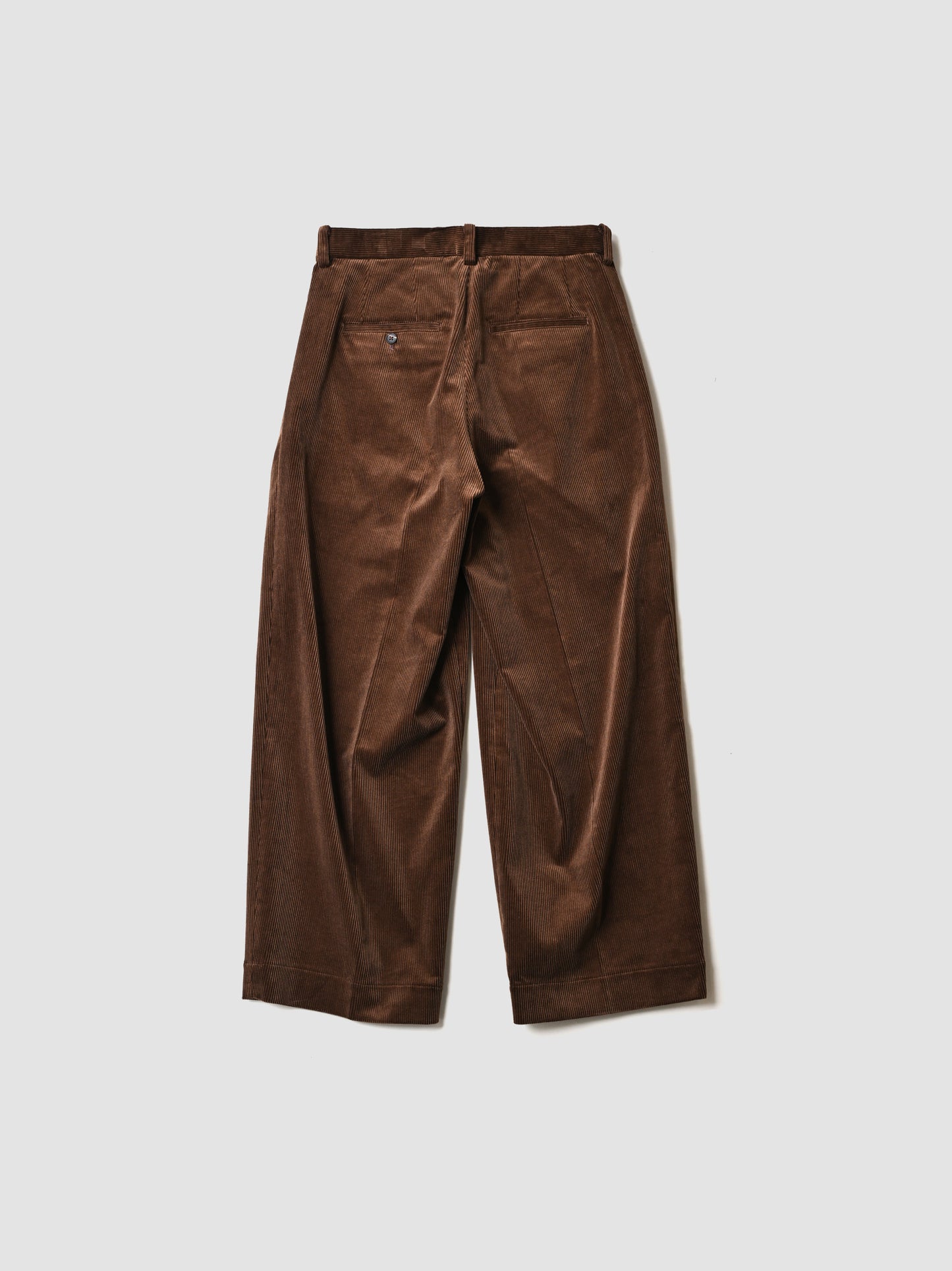 BISOWN / CORDUROY 2TUCK WIDE TROUSERS - BROWN
