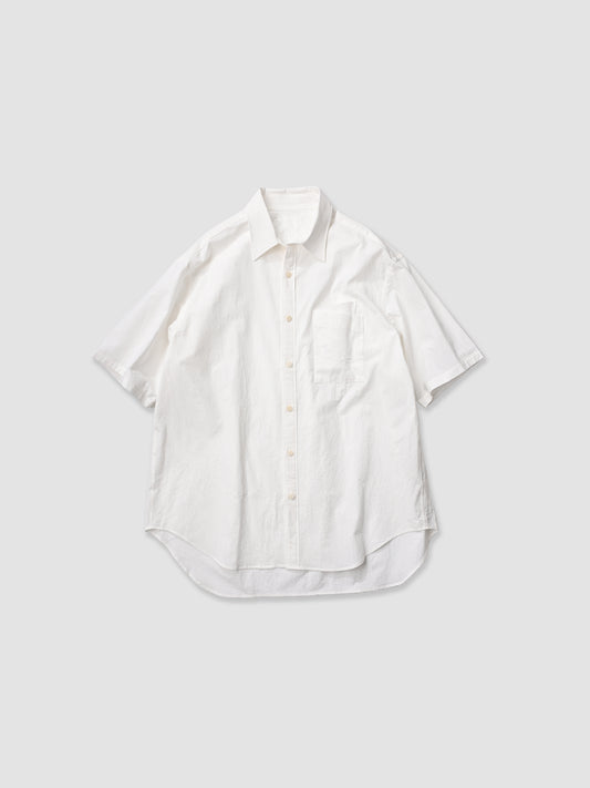 WHOWHAT / ORIGAMI POCKET SHIRT<SHORT SLEEVE> -WHITE