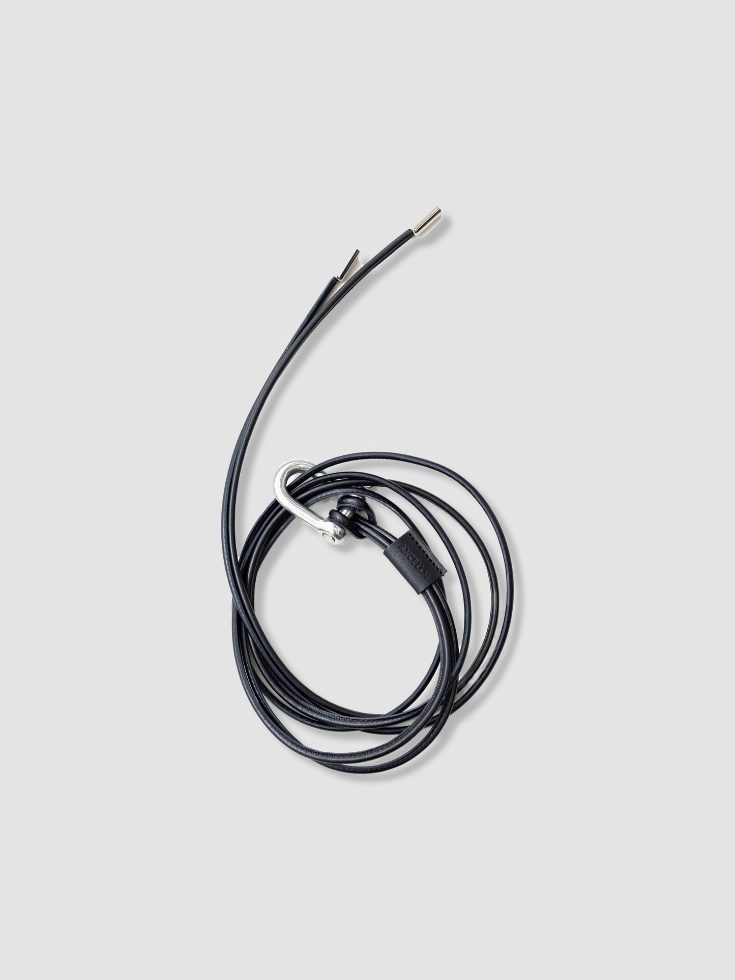 ANCELLM / LEATHER ROPE BELT -BLACK