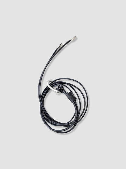 ANCELLM / LEATHER ROPE BELT -BLACK