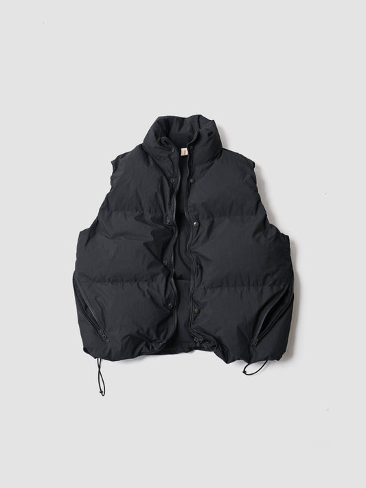 barbell object / exclusive / down vest -BLACK