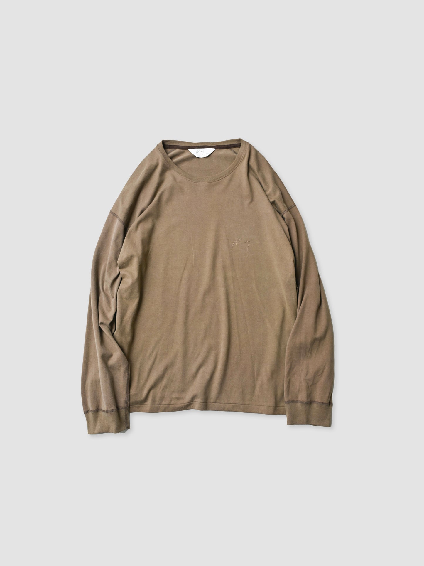 ANCELLM / UNEVENNESS LS T-SHIRT -BROWN