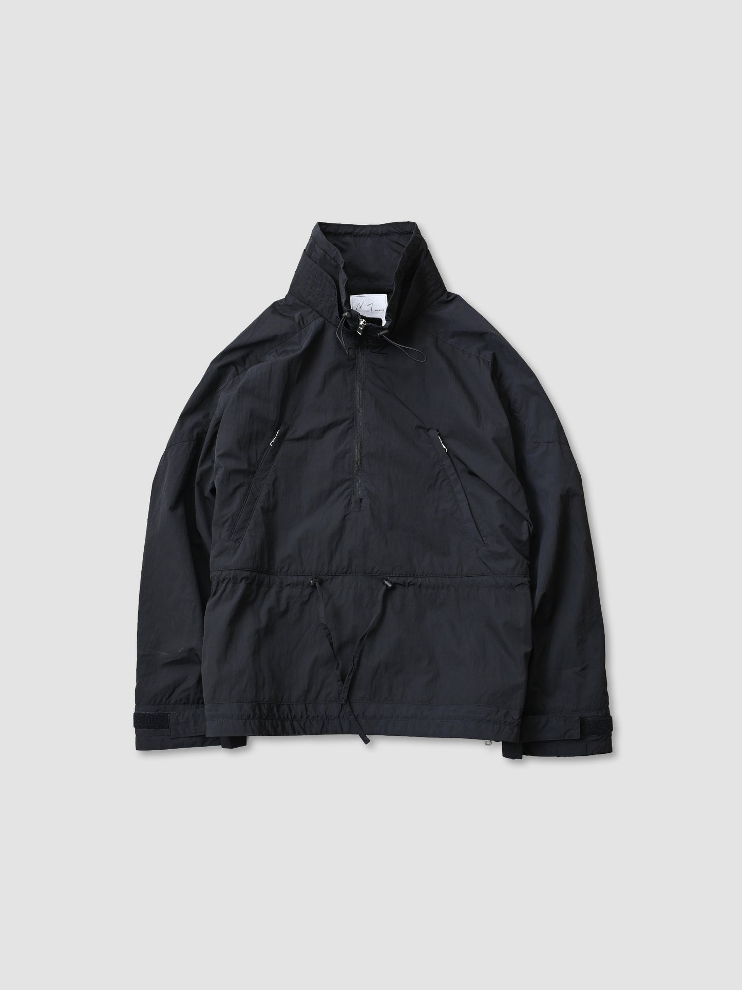 ANCELLM / EX. 大きいサイズ NYLON PULLOVER JACKET -BLACK