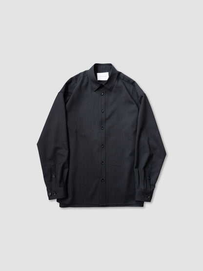 Kazuki Nagayama / OVER FIT WOOL SHIRT -CHARCOAL