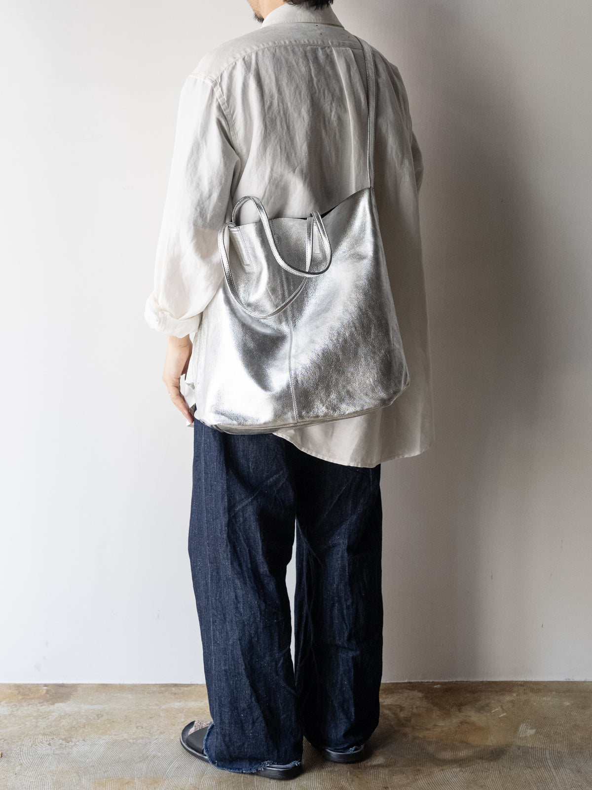 Morphée / 3WAY LARGE TOTE Size L -SILVER – and father