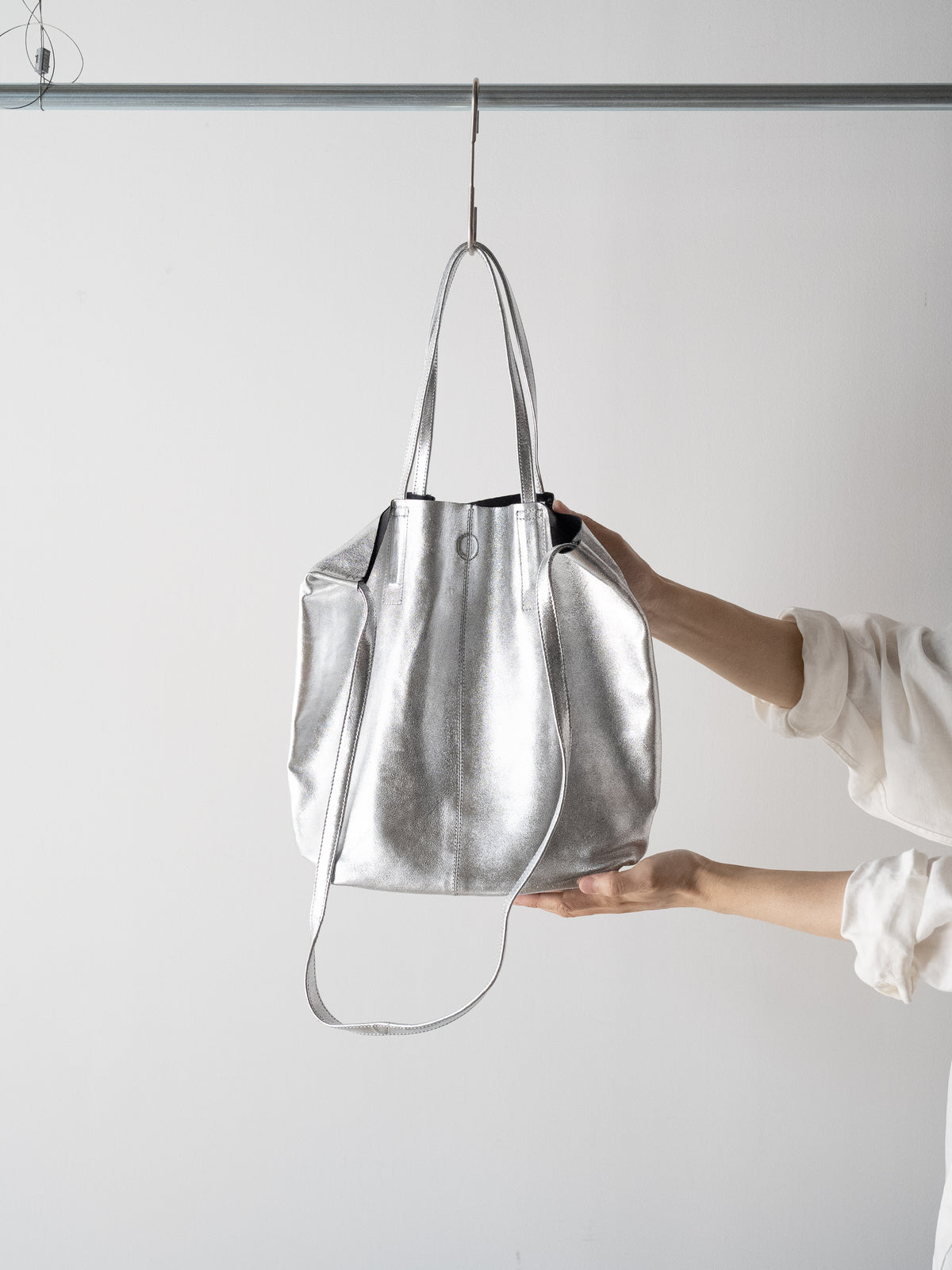 Morphée / 3WAY MEDIUM TOTE Size M -SILVER – and father