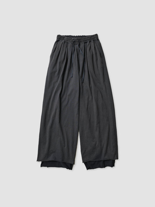 ANCELLM / DRAPE WIDE EASY CUT SLACKS - BLACK
