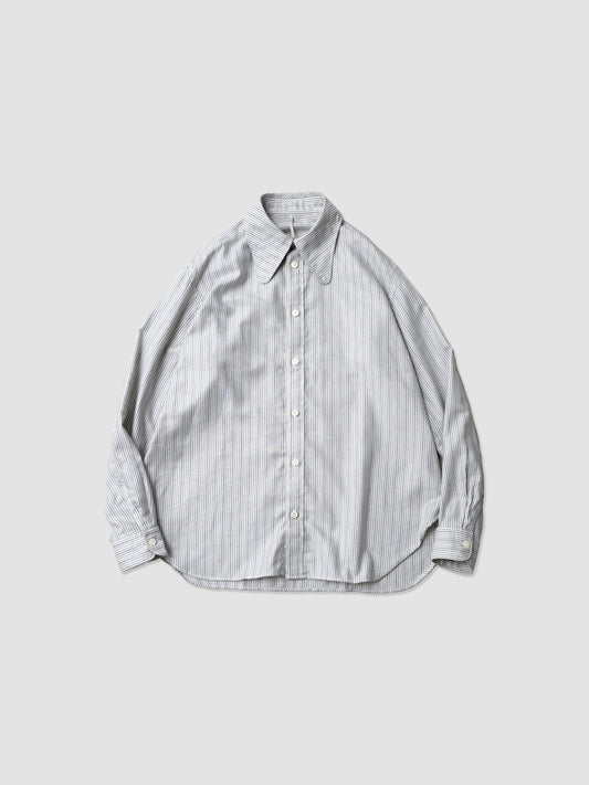 M's braque / DOG EAR COLLAR SHIRT -WHITE STRIPE