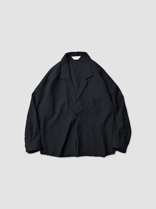 ANCELLM / WASH WOOL TAILORED SHIRT -CHARCOAL