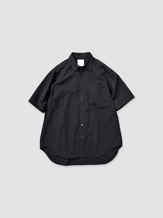 WHOWHAT / ORIGAMI POCKET SHIRT<SHORT SLEEVE> -BLACK