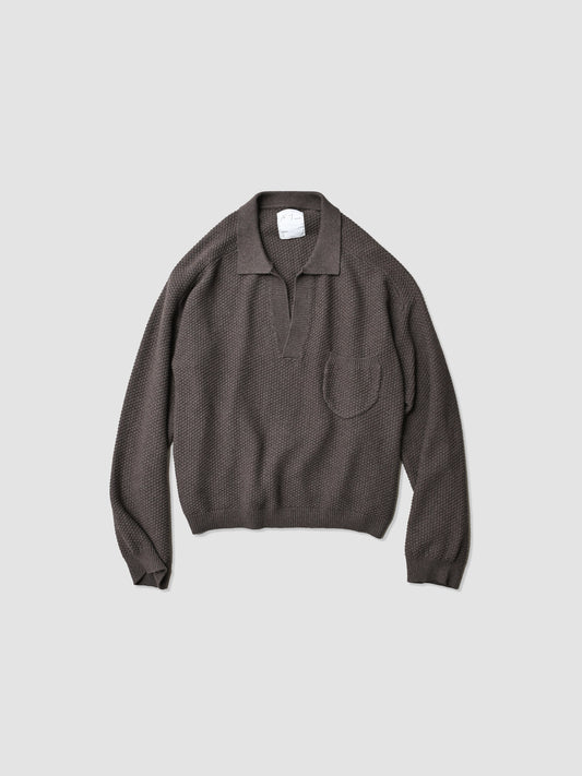 ANCELLM / SKIPPER KNIT -BROWN