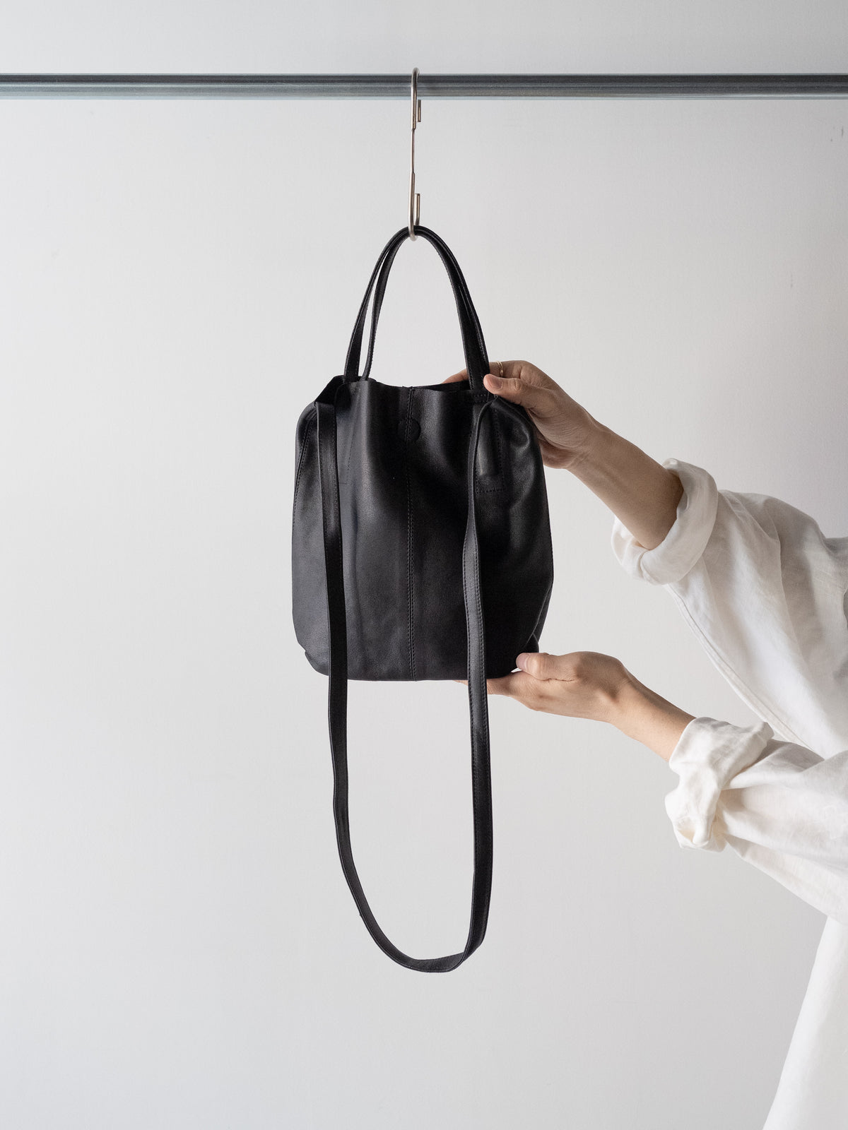 Morphée / 2WAY SMALL TOTE Size S -BLACK – and father